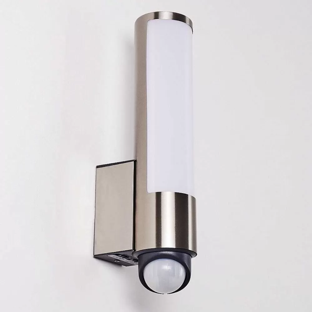 hofstein Applique Murale D'Exterieur Vason Led Acier Inoxydable, 1 Lumiere, Detecteur De Mouvement