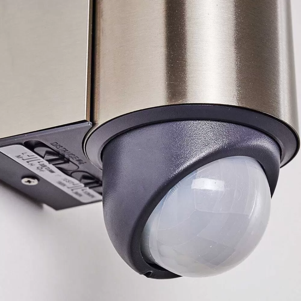 hofstein Applique Murale D'Exterieur Vason Led Acier Inoxydable, 1 Lumiere, Detecteur De Mouvement
