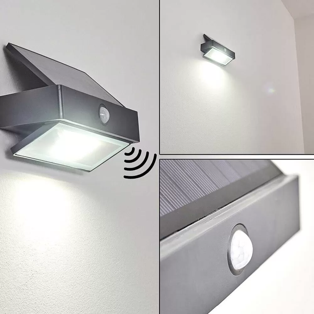 hofstein Applique Murale D'Exterieur Wiborg Led Anthracite, 1 Lumiere, Detecteur De Mouvement