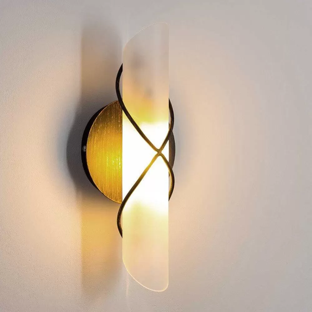 hofstein Applique Murale Globo Rania Acier Inoxydable, Noir, Blanc, 1 Lumiere