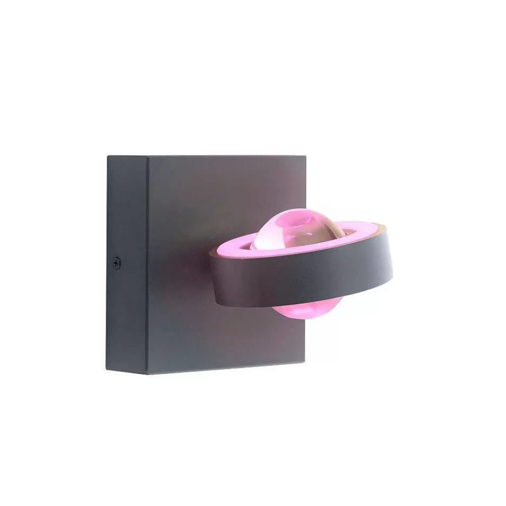 Paul Neuhaus Q-Serie Applique Murale Paul Neuhaus Q-Mia Led Anthracite, 2 Lumieres, Telecommandes