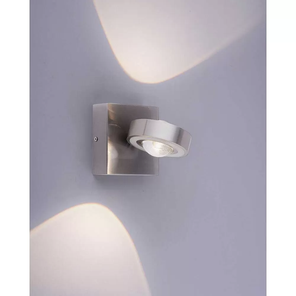 Paul Neuhaus Q-Serie Applique Murale Paul Neuhaus Q-Mia Led Argente, 2 Lumieres, Telecommandes, Changeur De Couleurs