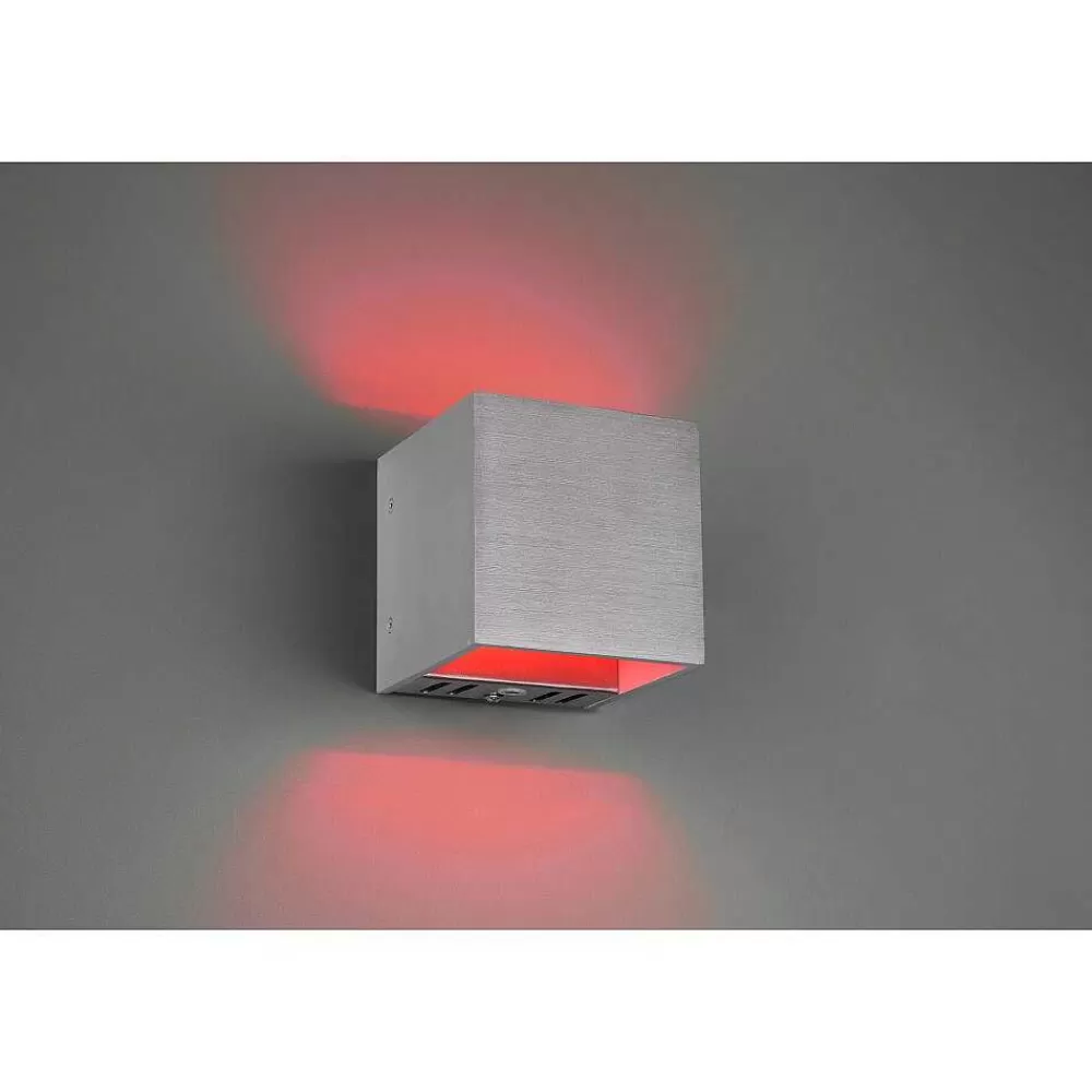 Luminaires Trio Applique Murale Trio Figo Led Aluminium, 1 Lumiere, Telecommandes, Changeur De Couleurs