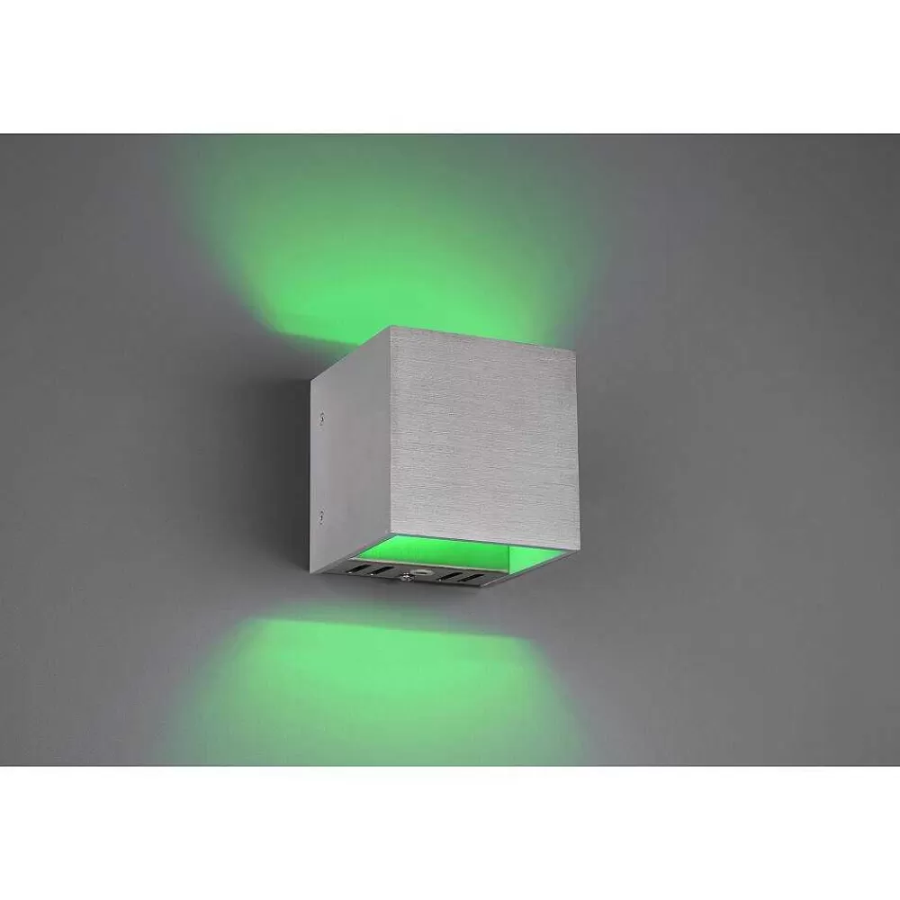 Luminaires Trio Applique Murale Trio Figo Led Aluminium, 1 Lumiere, Telecommandes, Changeur De Couleurs