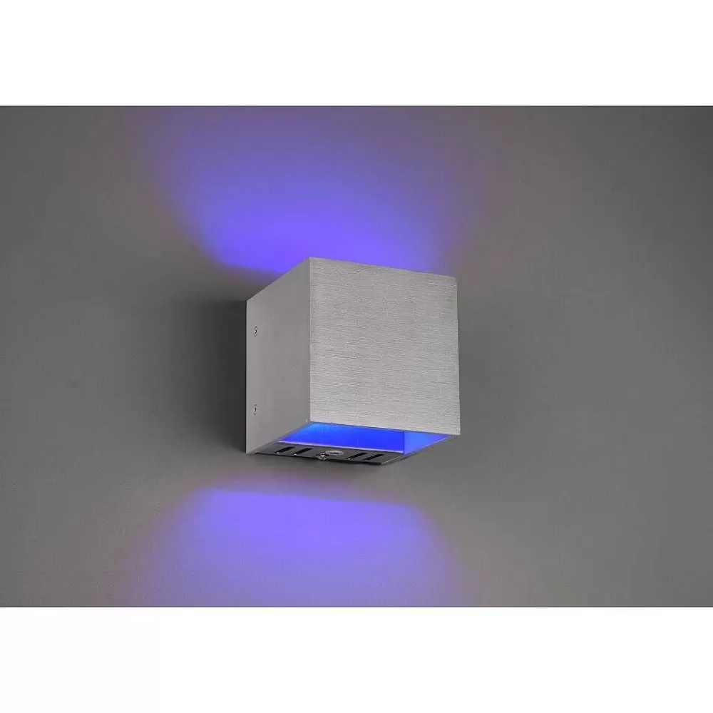 Luminaires Trio Applique Murale Trio Figo Led Aluminium, 1 Lumiere, Telecommandes, Changeur De Couleurs