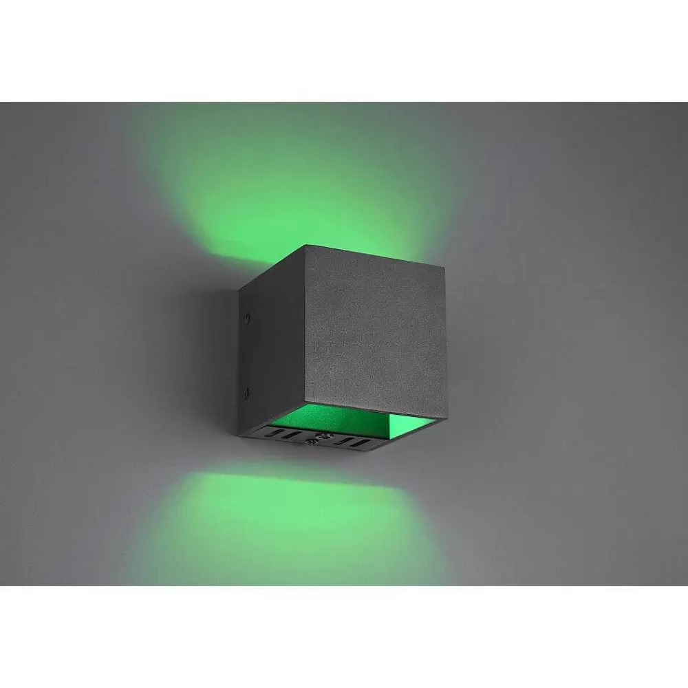 Luminaires Trio Applique Murale Trio Figo Led Noir, 1 Lumiere, Telecommandes, Changeur De Couleurs