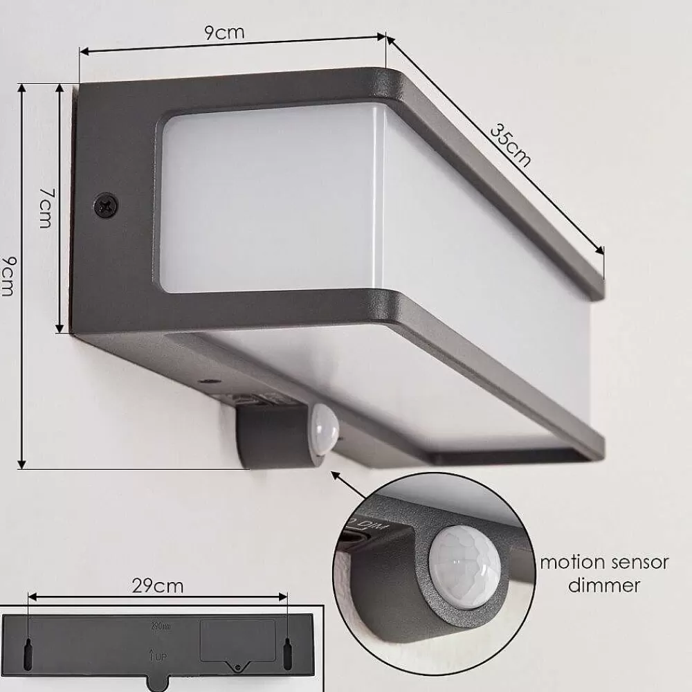 hofstein Applique Solaire Burseryd Led Anthracite, 1 Lumiere, Detecteur De Mouvement