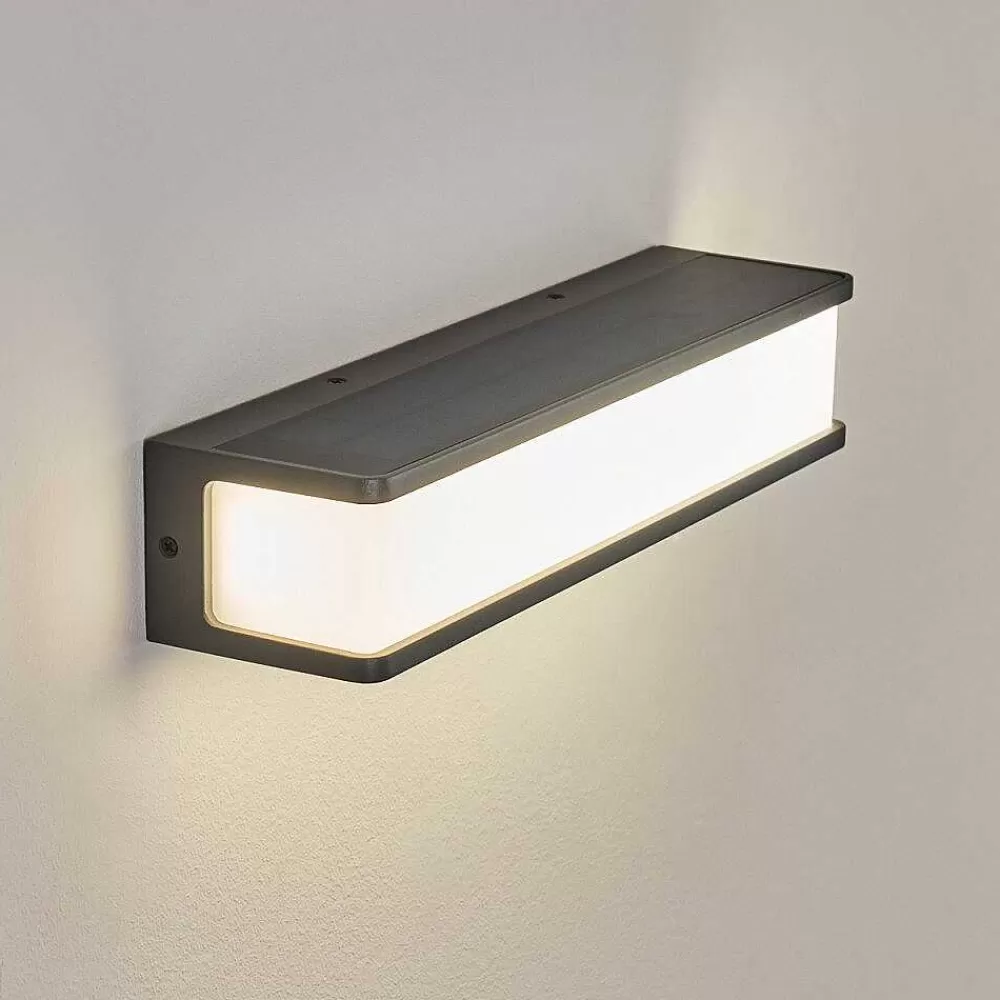 hofstein Applique Solaire Burseryd Led Anthracite, 1 Lumiere, Detecteur De Mouvement