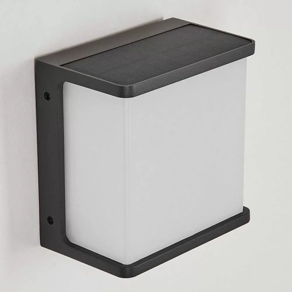 hofstein Applique Solaire Burseryd Led Noir, 1 Lumiere, Detecteur De Mouvement
