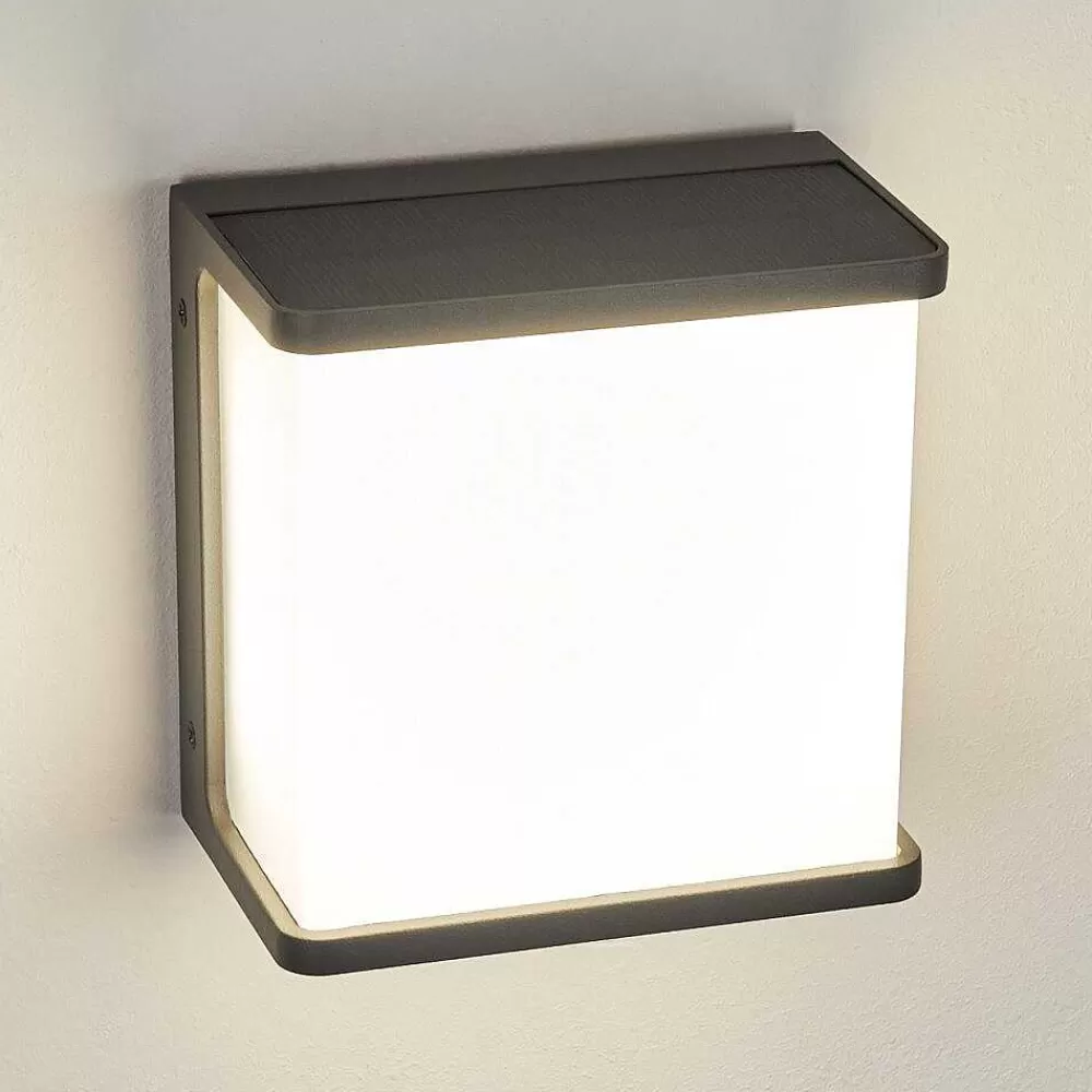 hofstein Applique Solaire Burseryd Led Noir, 1 Lumiere, Detecteur De Mouvement