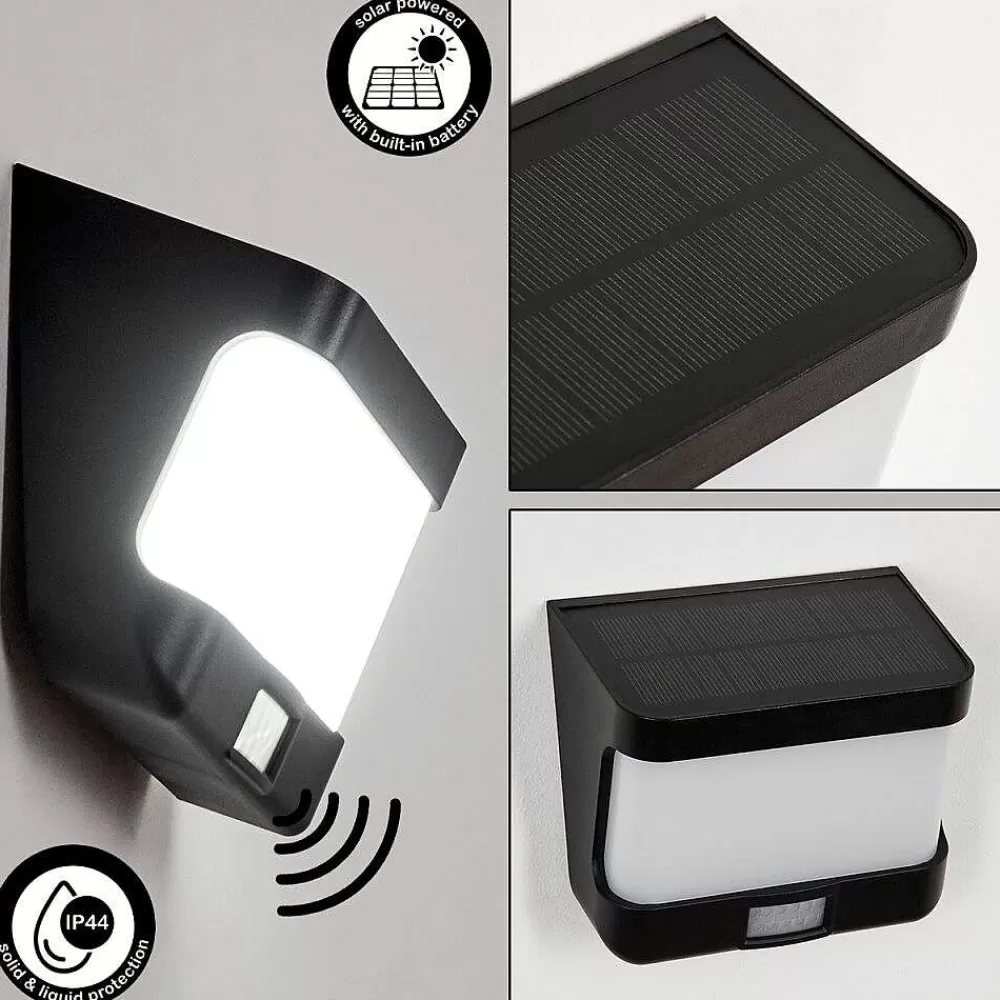hofstein Applique Solaire Colchagua Led Noir, Blanc, 1 Lumiere, Detecteur De Mouvement