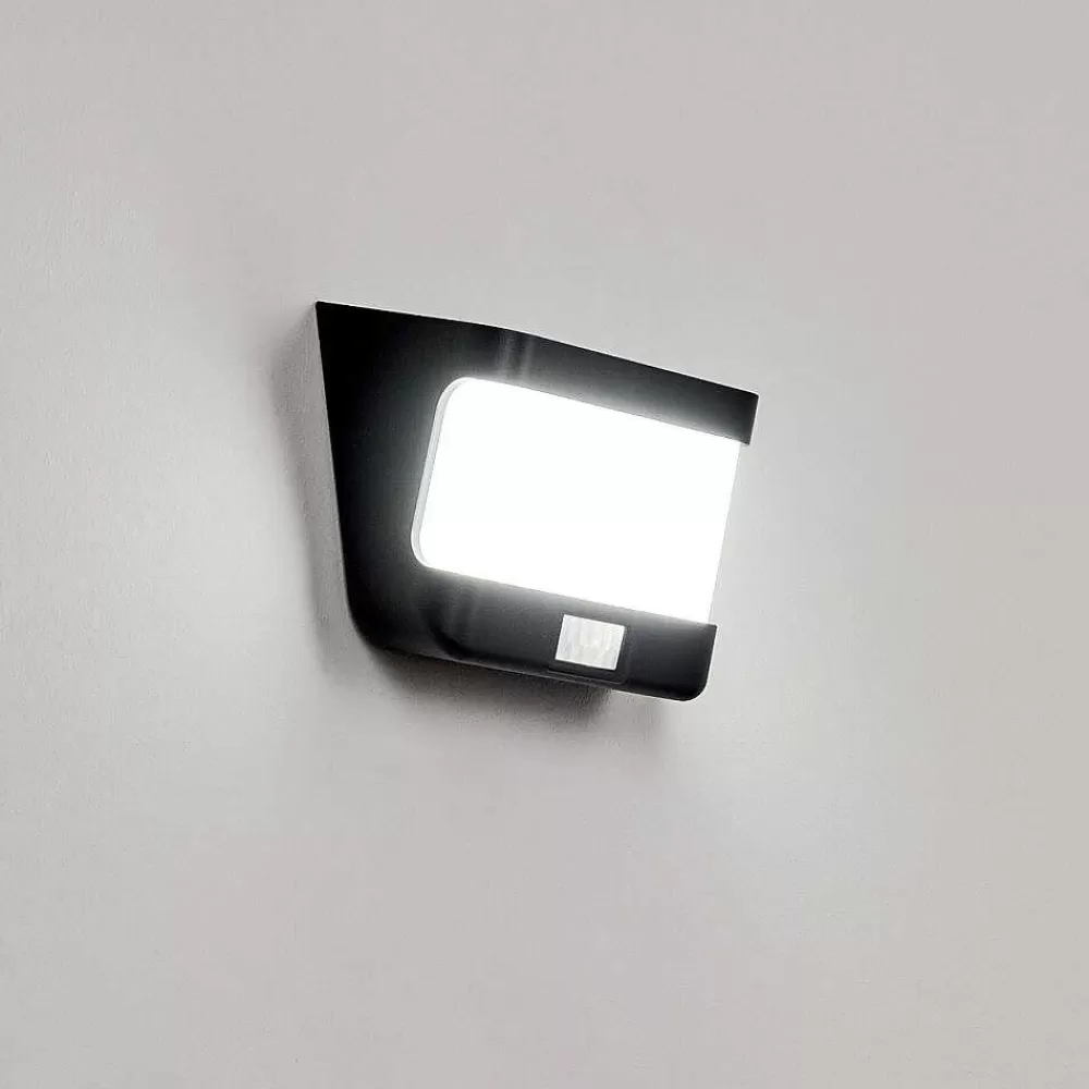 hofstein Applique Solaire Colchagua Led Noir, Blanc, 1 Lumiere, Detecteur De Mouvement