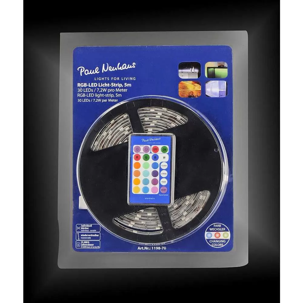 Luminaires Paul Neuhaus Bandes Led Paul Neuhaus Teania Multicolore, 1 Lumiere, Telecommandes, Changeur De Couleurs