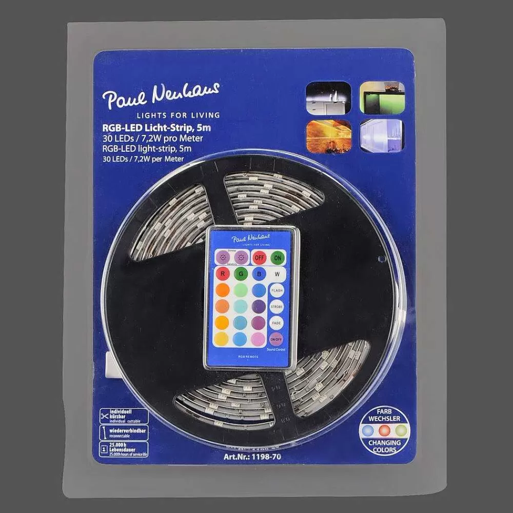 Luminaires Paul Neuhaus Bandes Led Paul Neuhaus Teania Multicolore, 1 Lumiere, Telecommandes, Changeur De Couleurs
