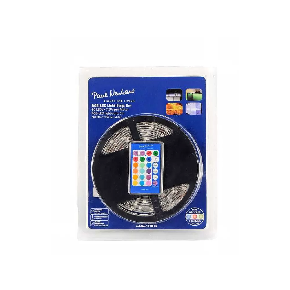 Luminaires Paul Neuhaus Bandes Led Paul Neuhaus Teania Multicolore, 1 Lumiere, Telecommandes, Changeur De Couleurs