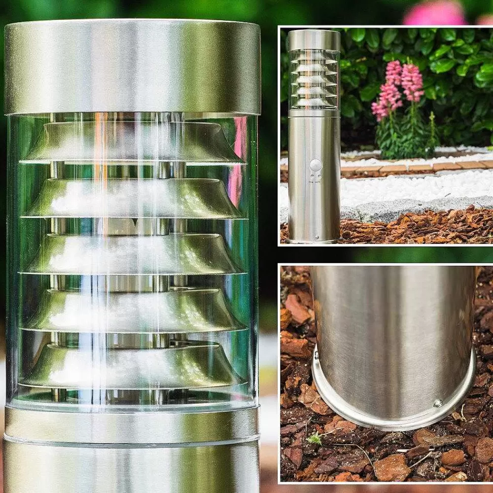 hofstein Borne D'Éclairage Dakar Acier Inoxydable, 1 Lumiere, Detecteur De Mouvement