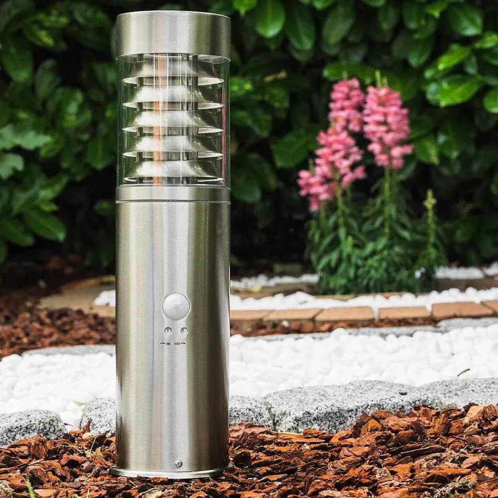 hofstein Borne D'Éclairage Dakar Acier Inoxydable, 1 Lumiere, Detecteur De Mouvement