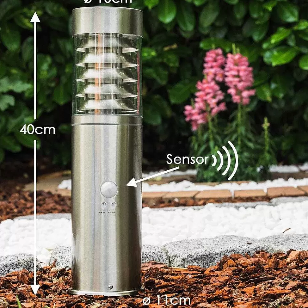 hofstein Borne D'Éclairage Dakar Acier Inoxydable, 1 Lumiere, Detecteur De Mouvement