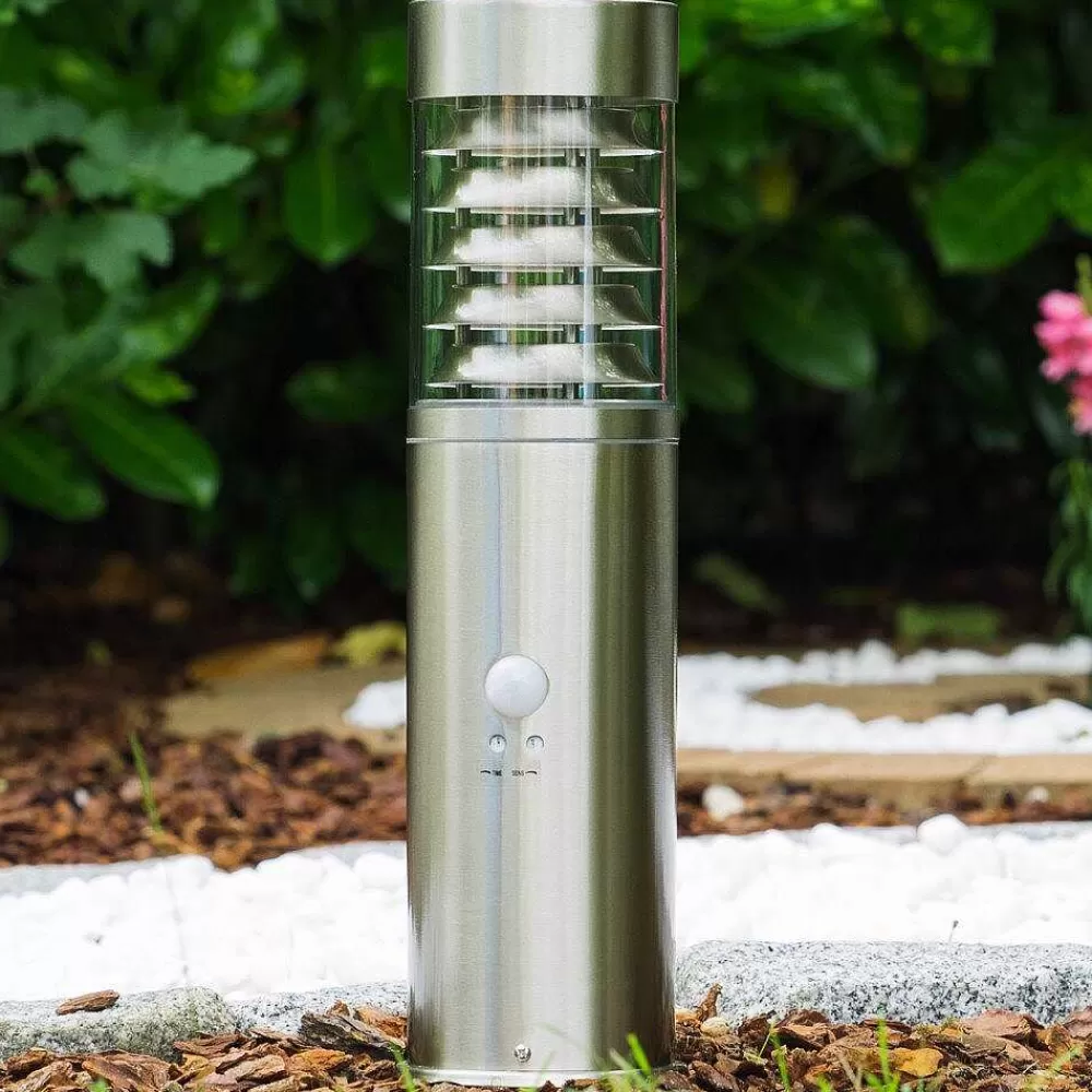hofstein Borne D'Éclairage Dakar Acier Inoxydable, 1 Lumiere, Detecteur De Mouvement