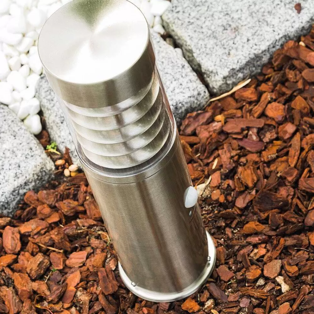 hofstein Borne D'Éclairage Dakar Acier Inoxydable, 1 Lumiere, Detecteur De Mouvement