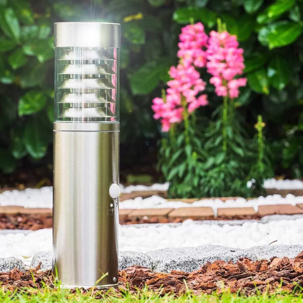 hofstein Borne D'Éclairage Dakar Acier Inoxydable, 1 Lumiere, Detecteur De Mouvement