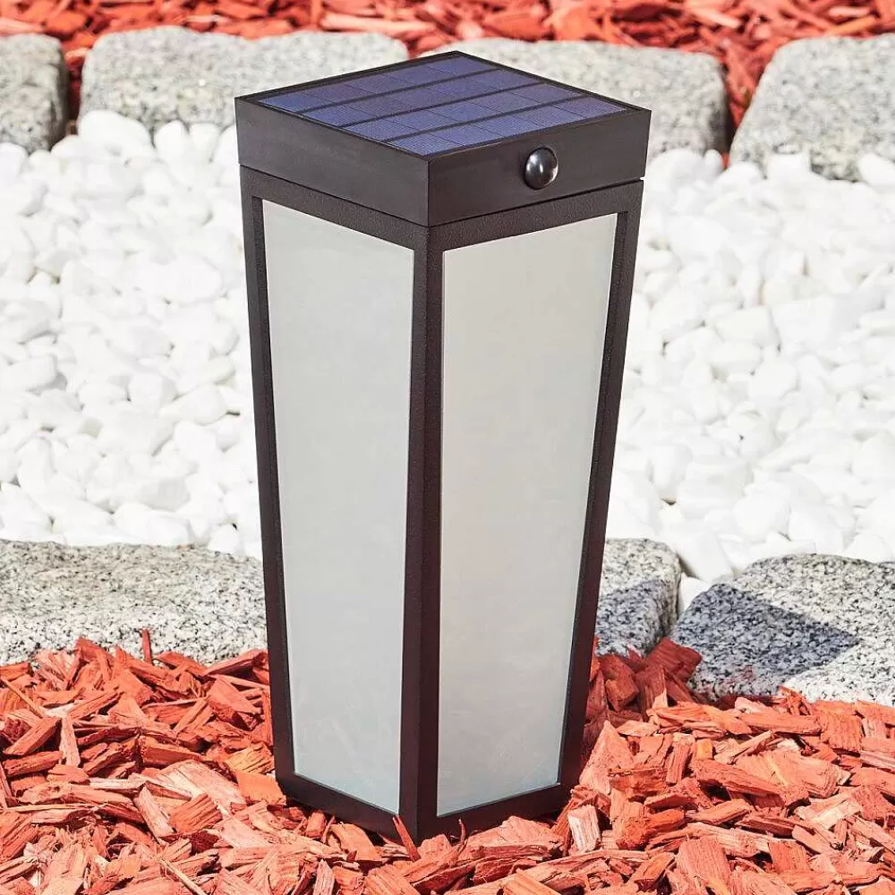 hofstein Borne Lumineuse Begg Led Noir, 1 Lumiere, Detecteur De Mouvement, Changeur De Couleurs