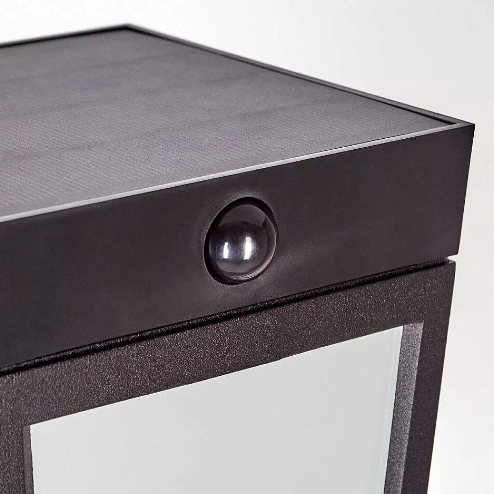 hofstein Borne Lumineuse Begg Led Noir, 1 Lumiere, Detecteur De Mouvement, Changeur De Couleurs