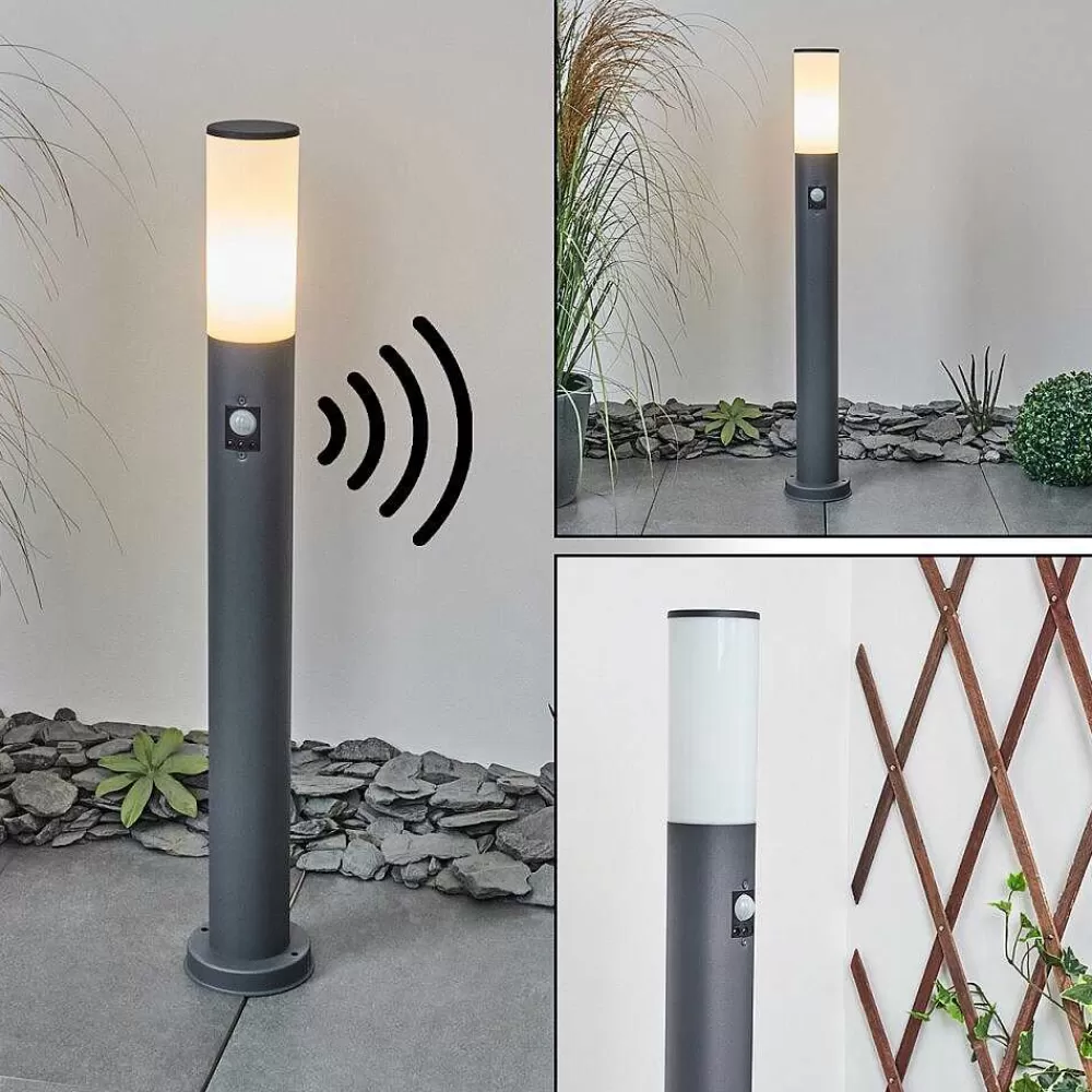 hofstein Borne Lumineuse Caserta Anthracite, 1 Lumiere, Detecteur De Mouvement
