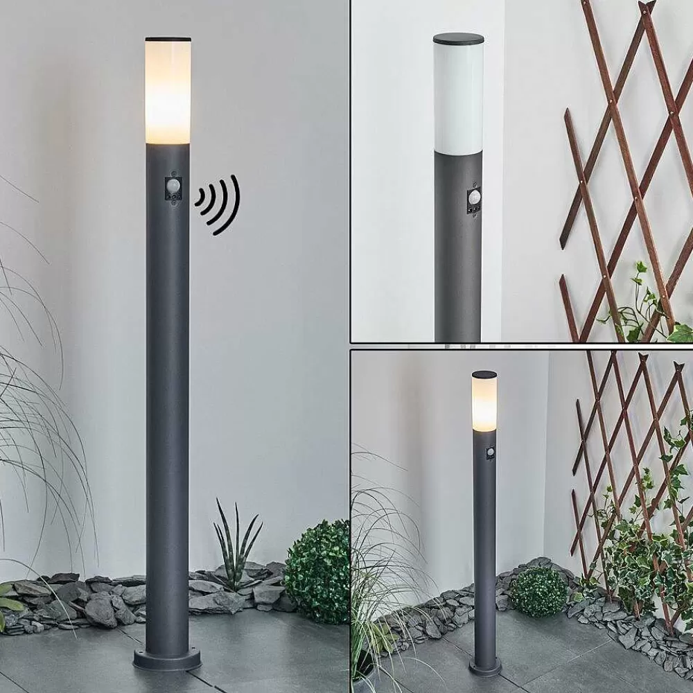 hofstein Borne Lumineuse Caserta Anthracite, 1 Lumiere, Detecteur De Mouvement