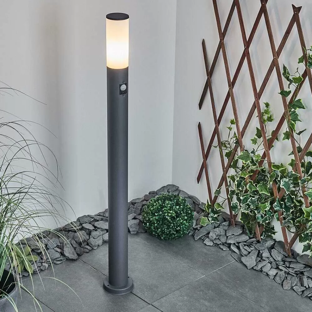 hofstein Borne Lumineuse Caserta Anthracite, 1 Lumiere, Detecteur De Mouvement