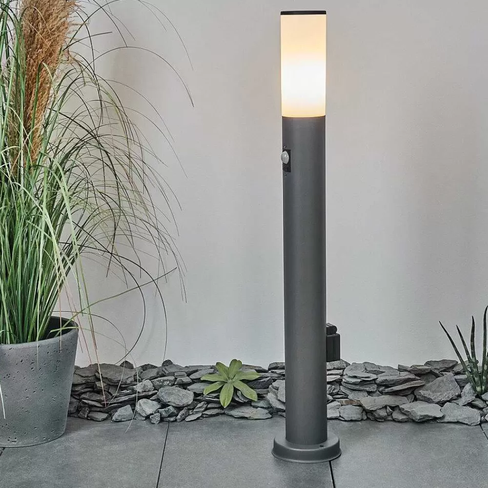 hofstein Borne Lumineuse Caserta Anthracite, 1 Lumiere, Detecteur De Mouvement