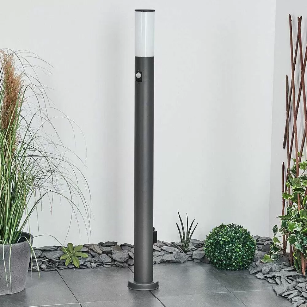 hofstein Borne Lumineuse Caserta Anthracite, 1 Lumiere, Detecteur De Mouvement