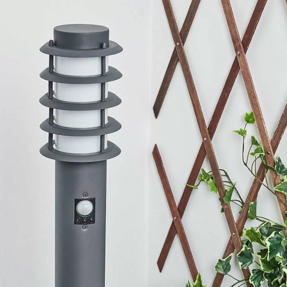 hofstein Borne Lumineuse Caserta Anthracite, 1 Lumiere, Detecteur De Mouvement