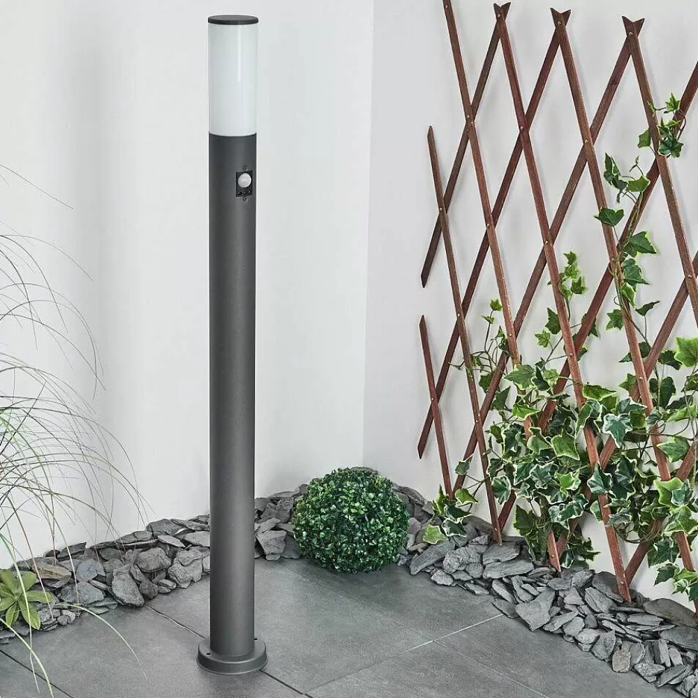 hofstein Borne Lumineuse Caserta Anthracite, 1 Lumiere, Detecteur De Mouvement
