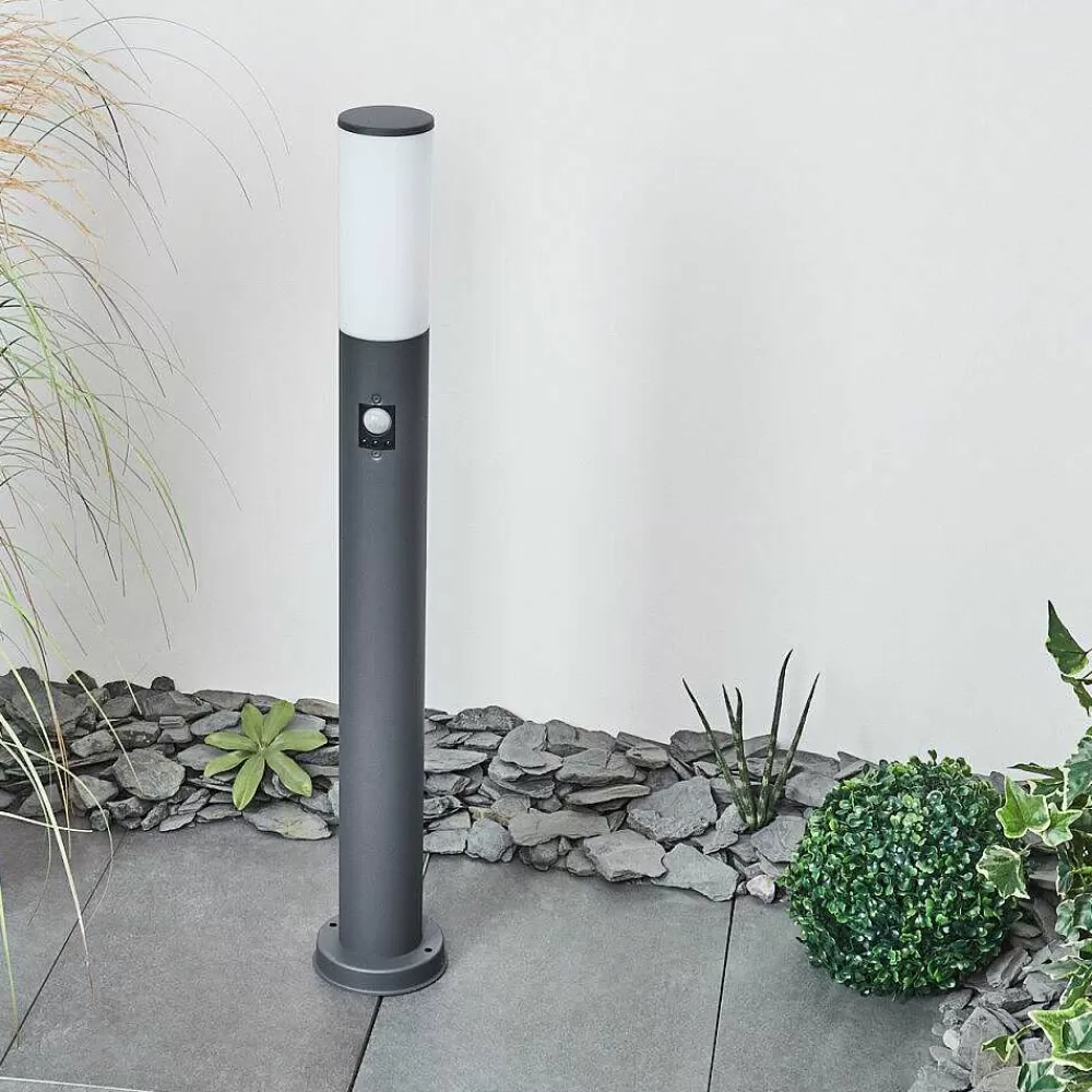 hofstein Borne Lumineuse Caserta Anthracite, 1 Lumiere, Detecteur De Mouvement