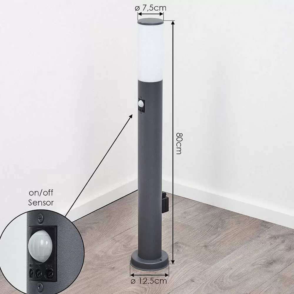 hofstein Borne Lumineuse Caserta Anthracite, 1 Lumiere, Detecteur De Mouvement