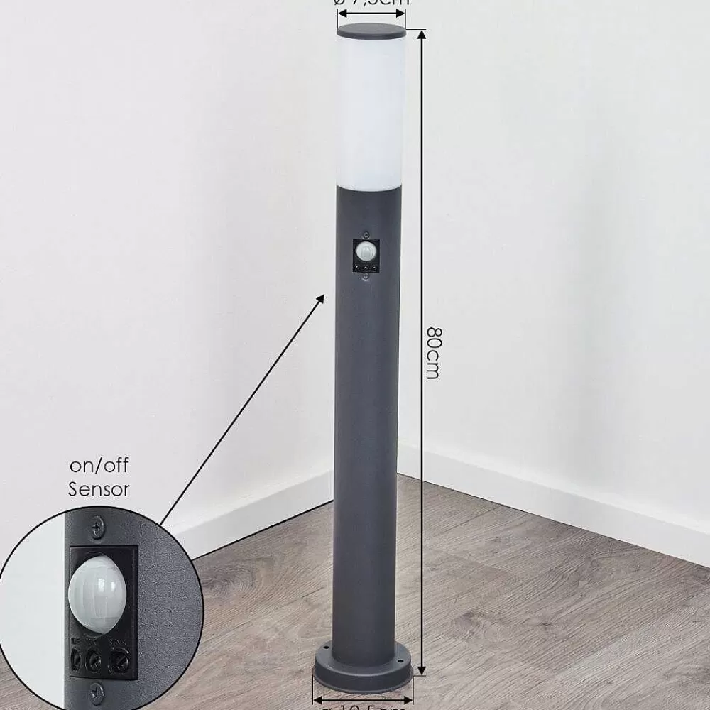 hofstein Borne Lumineuse Caserta Anthracite, 1 Lumiere, Detecteur De Mouvement