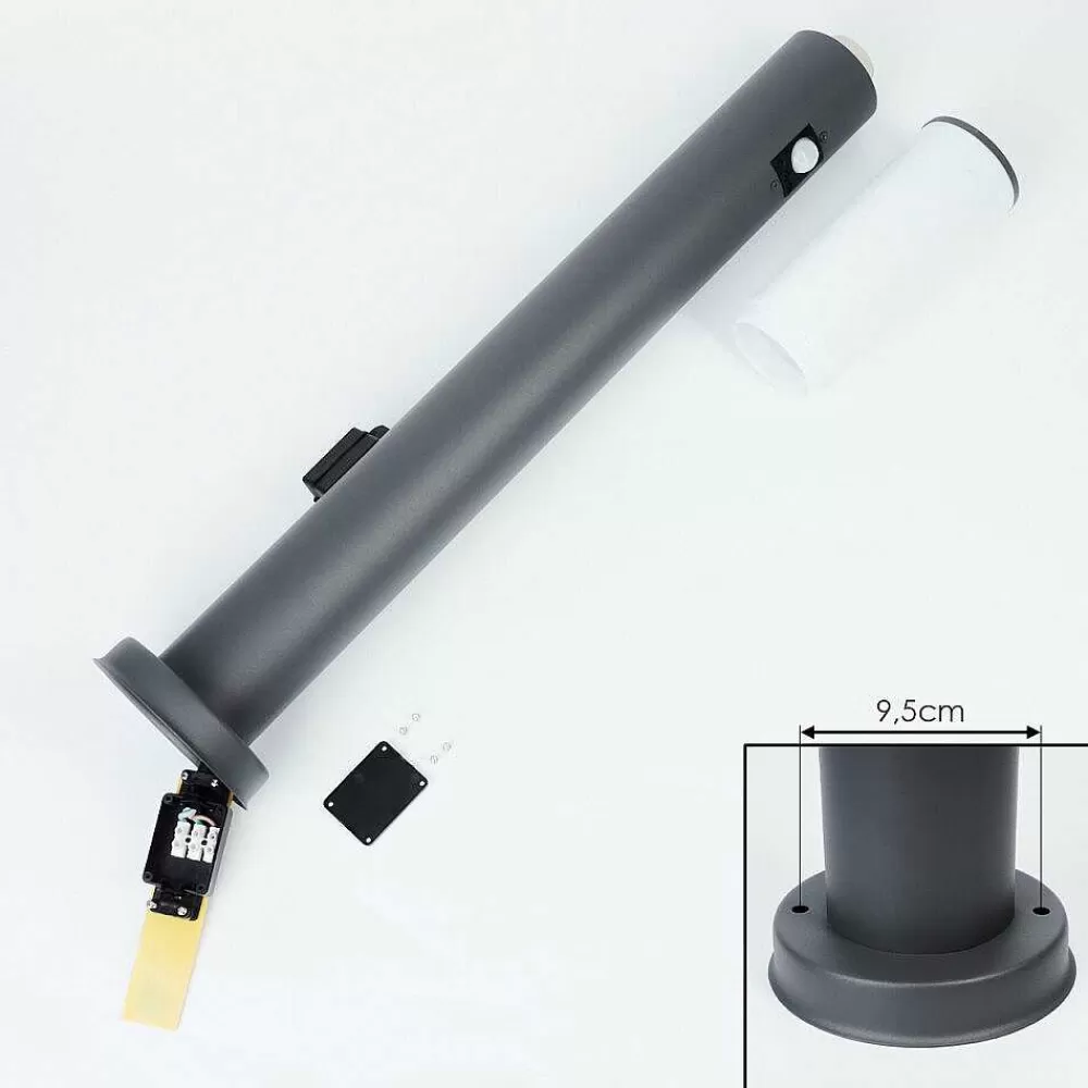 hofstein Borne Lumineuse Caserta Anthracite, 1 Lumiere, Detecteur De Mouvement