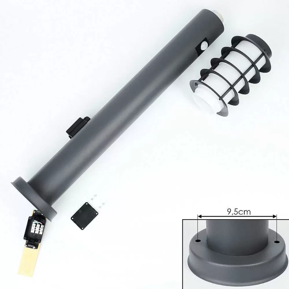 hofstein Borne Lumineuse Caserta Anthracite, 1 Lumiere, Detecteur De Mouvement