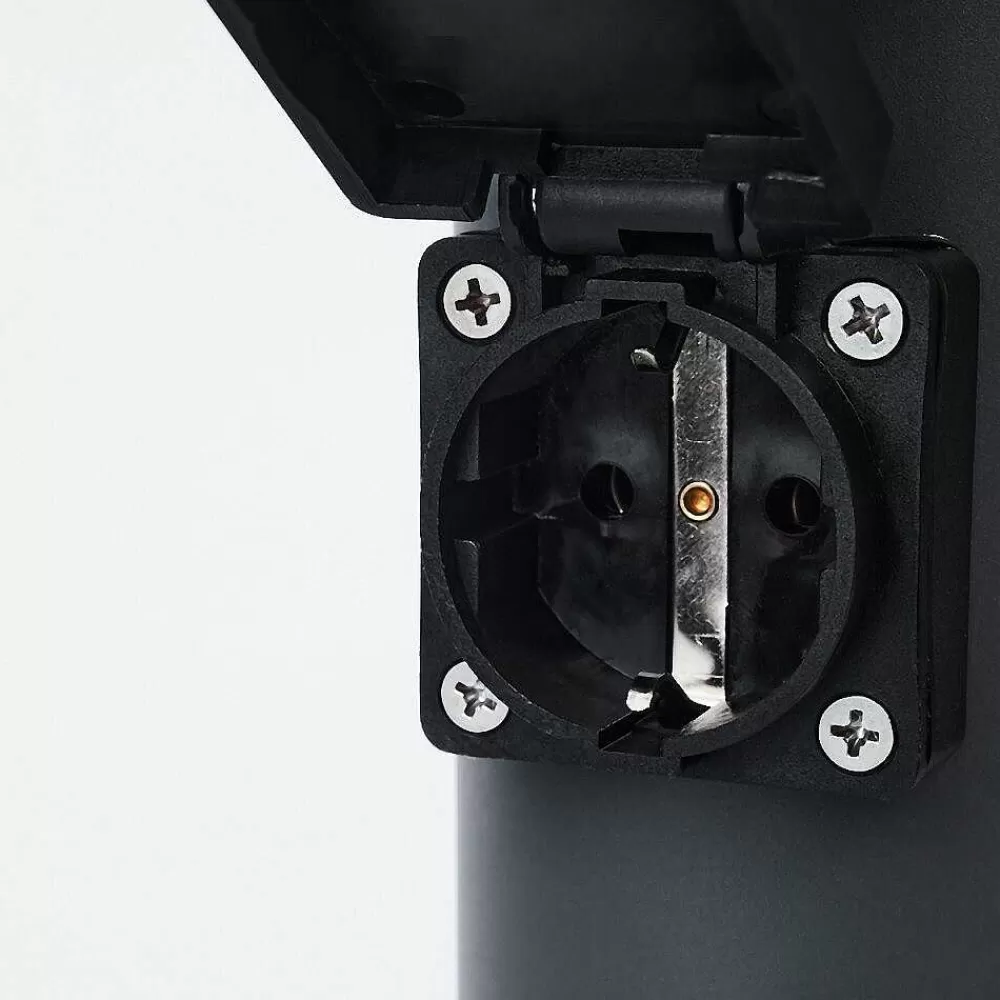 hofstein Borne Lumineuse Caserta Anthracite, 1 Lumiere, Detecteur De Mouvement