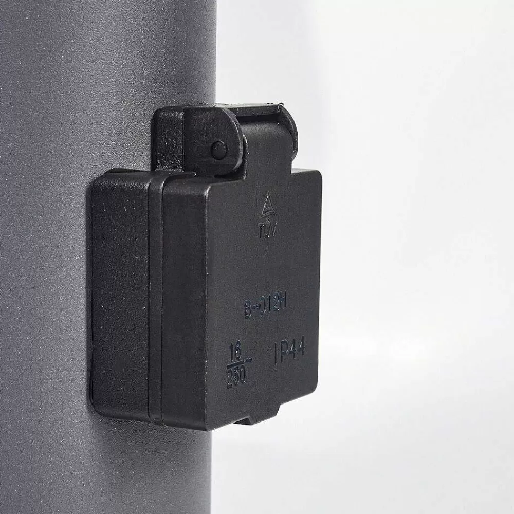 hofstein Borne Lumineuse Caserta Anthracite, 1 Lumiere, Detecteur De Mouvement