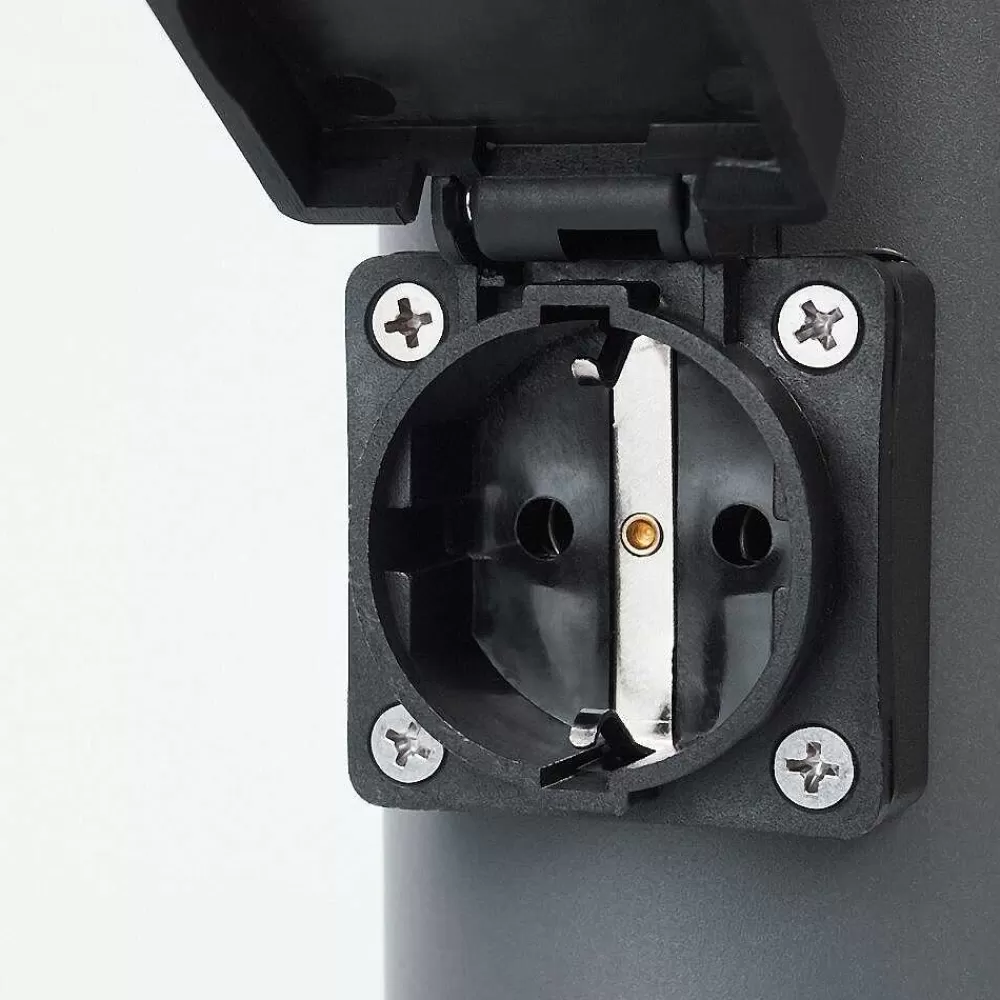 hofstein Borne Lumineuse Caserta Anthracite, 1 Lumiere, Detecteur De Mouvement