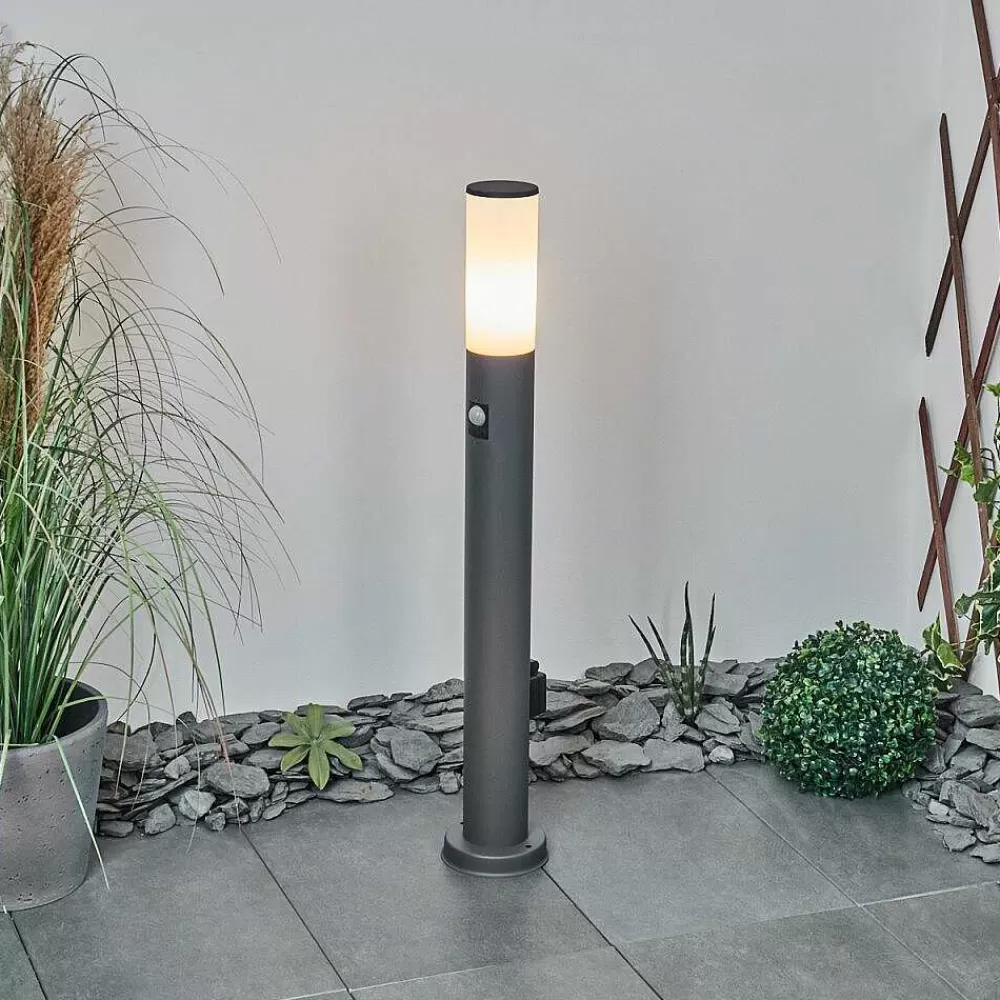 hofstein Borne Lumineuse Caserta Anthracite, 1 Lumiere, Detecteur De Mouvement