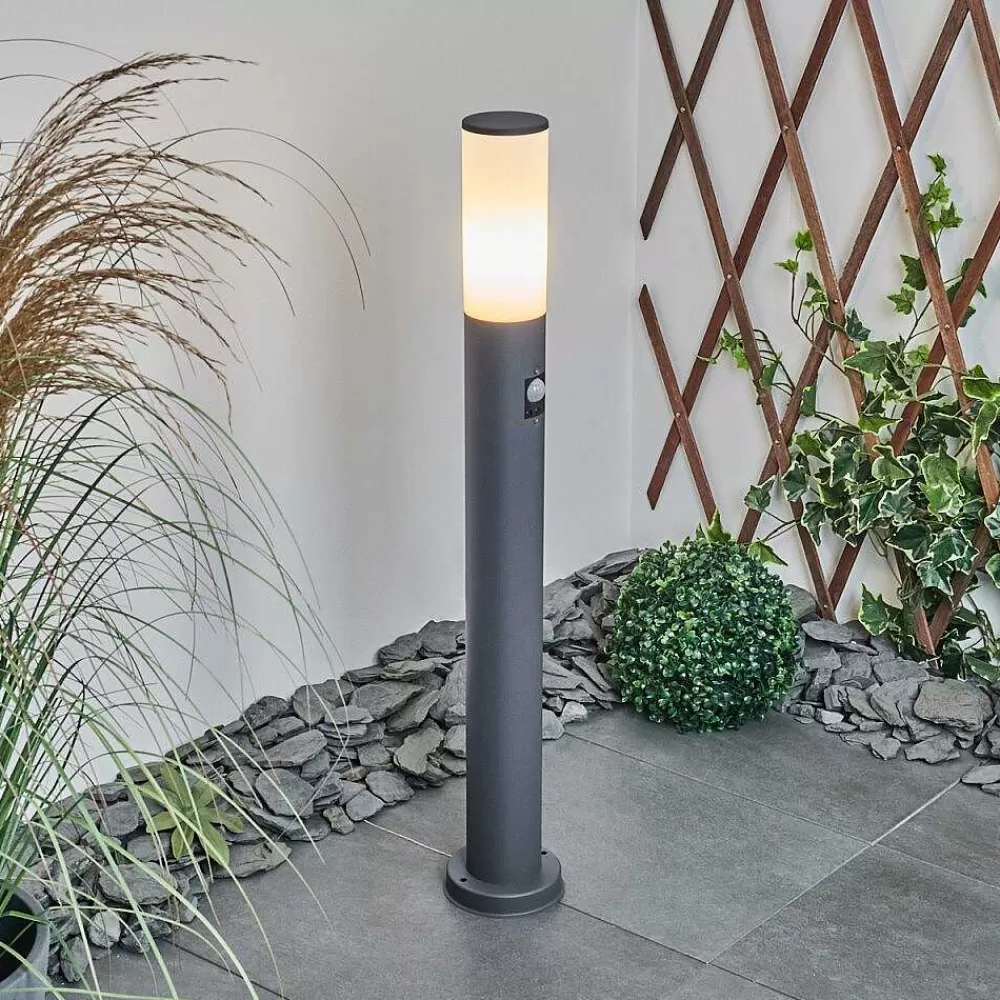 hofstein Borne Lumineuse Caserta Anthracite, 1 Lumiere, Detecteur De Mouvement