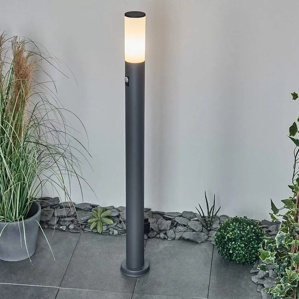 hofstein Borne Lumineuse Caserta Anthracite, 1 Lumiere, Detecteur De Mouvement
