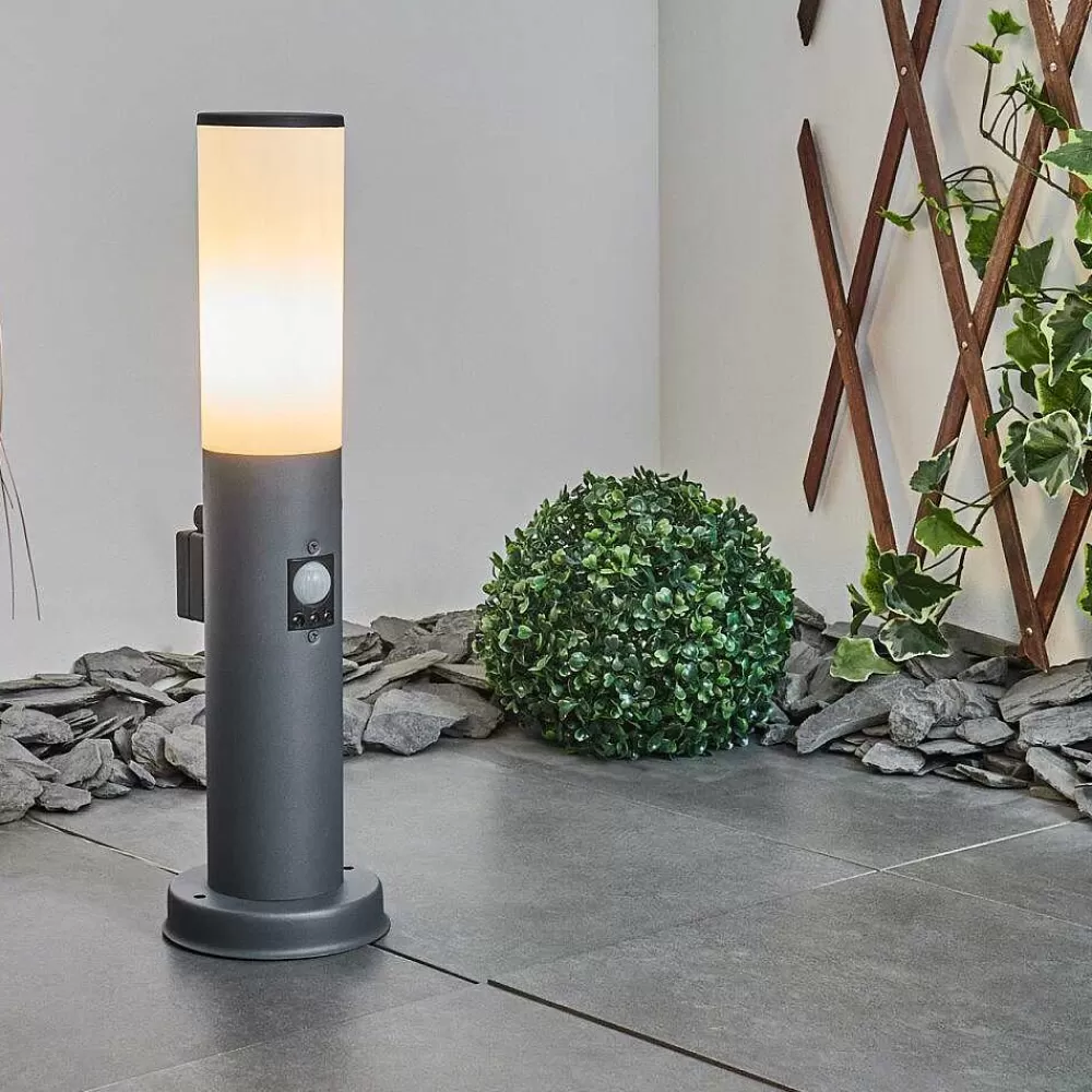 hofstein Borne Lumineuse Caserta Anthracite, 1 Lumiere, Detecteur De Mouvement