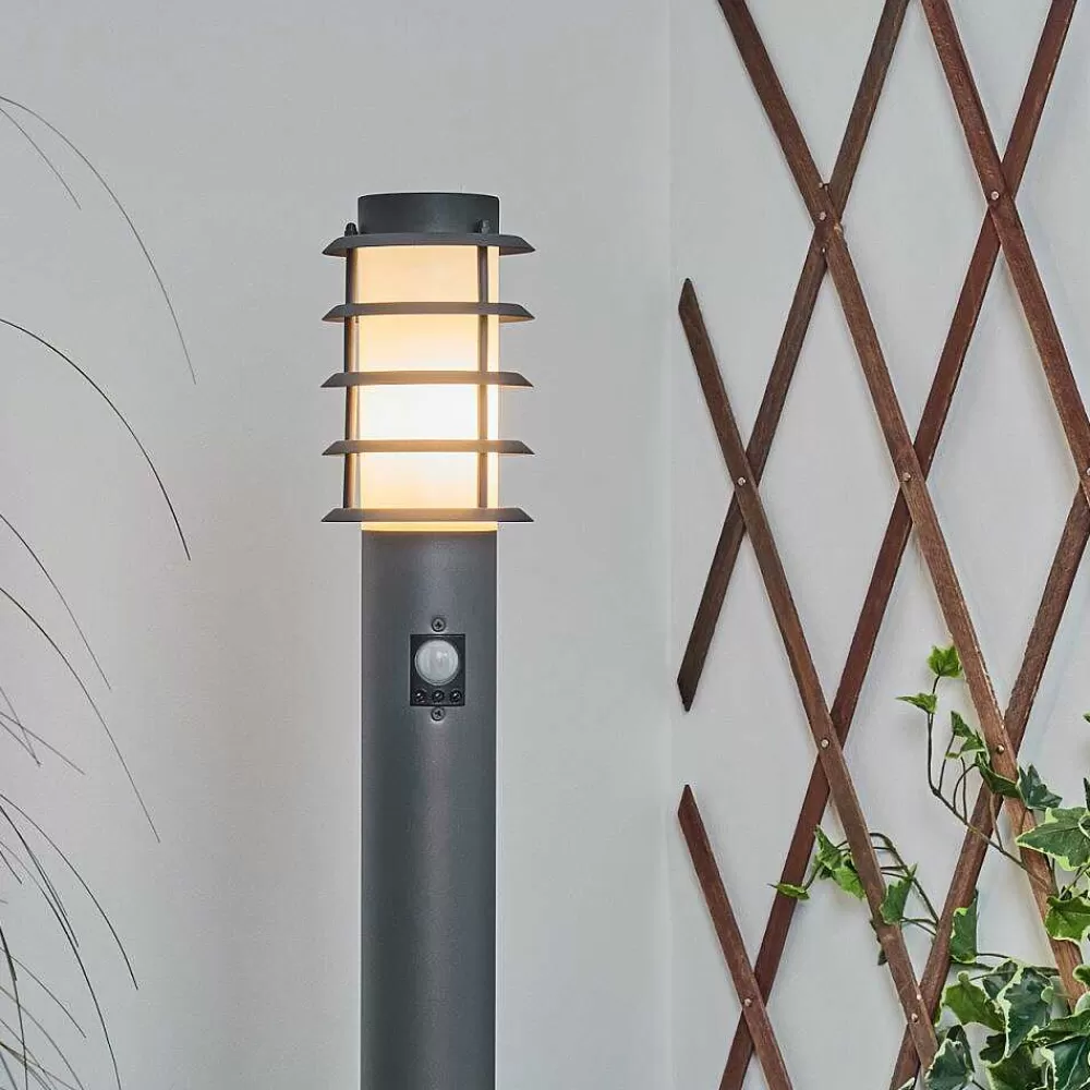 hofstein Borne Lumineuse Caserta Anthracite, 1 Lumiere, Detecteur De Mouvement