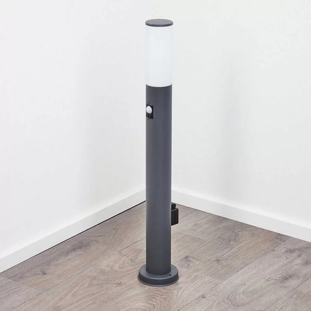 hofstein Borne Lumineuse Caserta Anthracite, 1 Lumiere, Detecteur De Mouvement