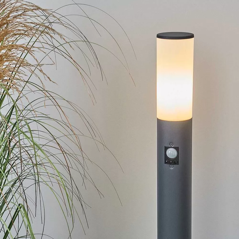 hofstein Borne Lumineuse Caserta Anthracite, 1 Lumiere, Detecteur De Mouvement