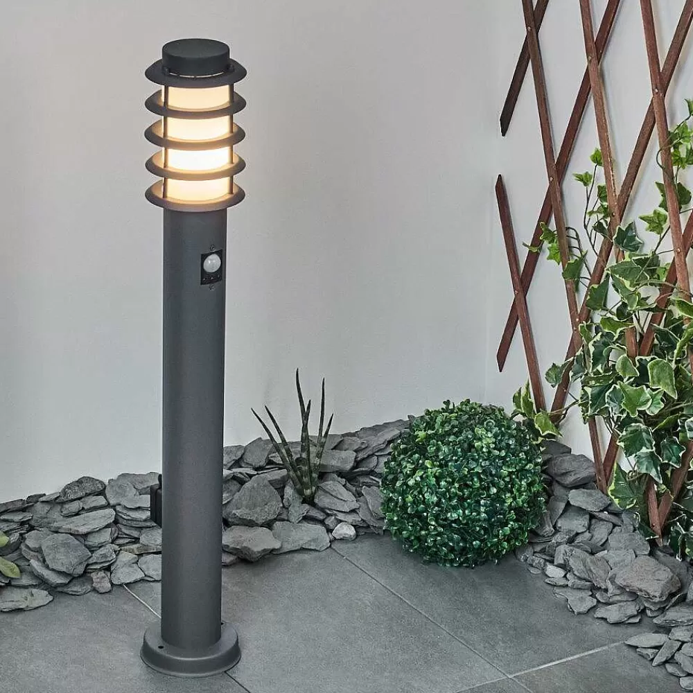 hofstein Borne Lumineuse Caserta Anthracite, 1 Lumiere, Detecteur De Mouvement